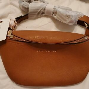 Poppy & Peonies Brown Crossbody Sidekick Bag